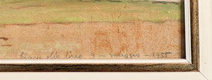 quadro paesaggio drubiaglio almese 1955 campagna dipinto olio tavola epoca