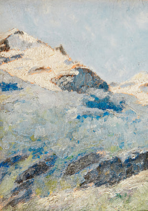 quadro paesaggio innevato montagna neve 1800 firmato dipinto olio tavola