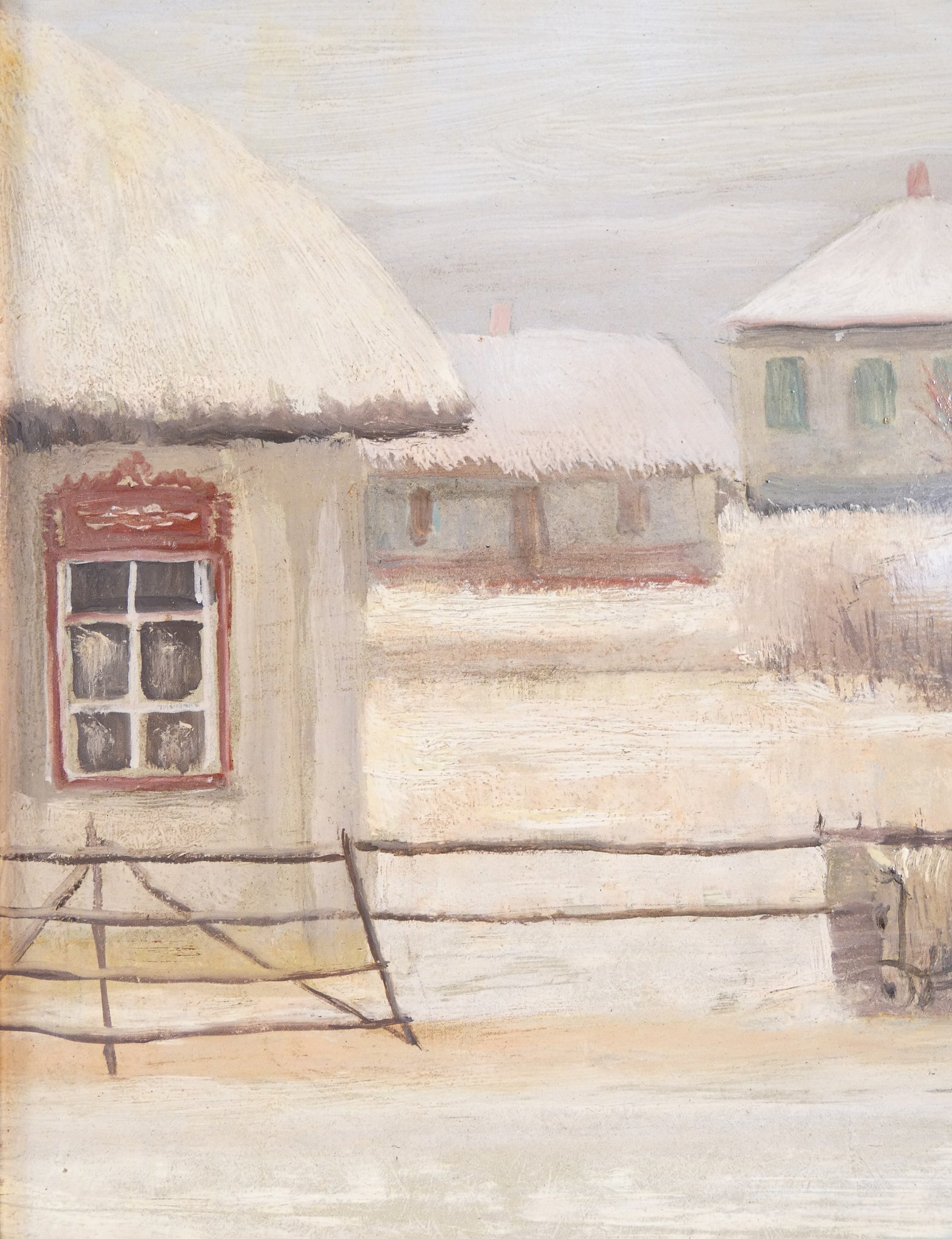 quadro piero monti paesaggio russia neve epoca 1942 dipinto olio tavola