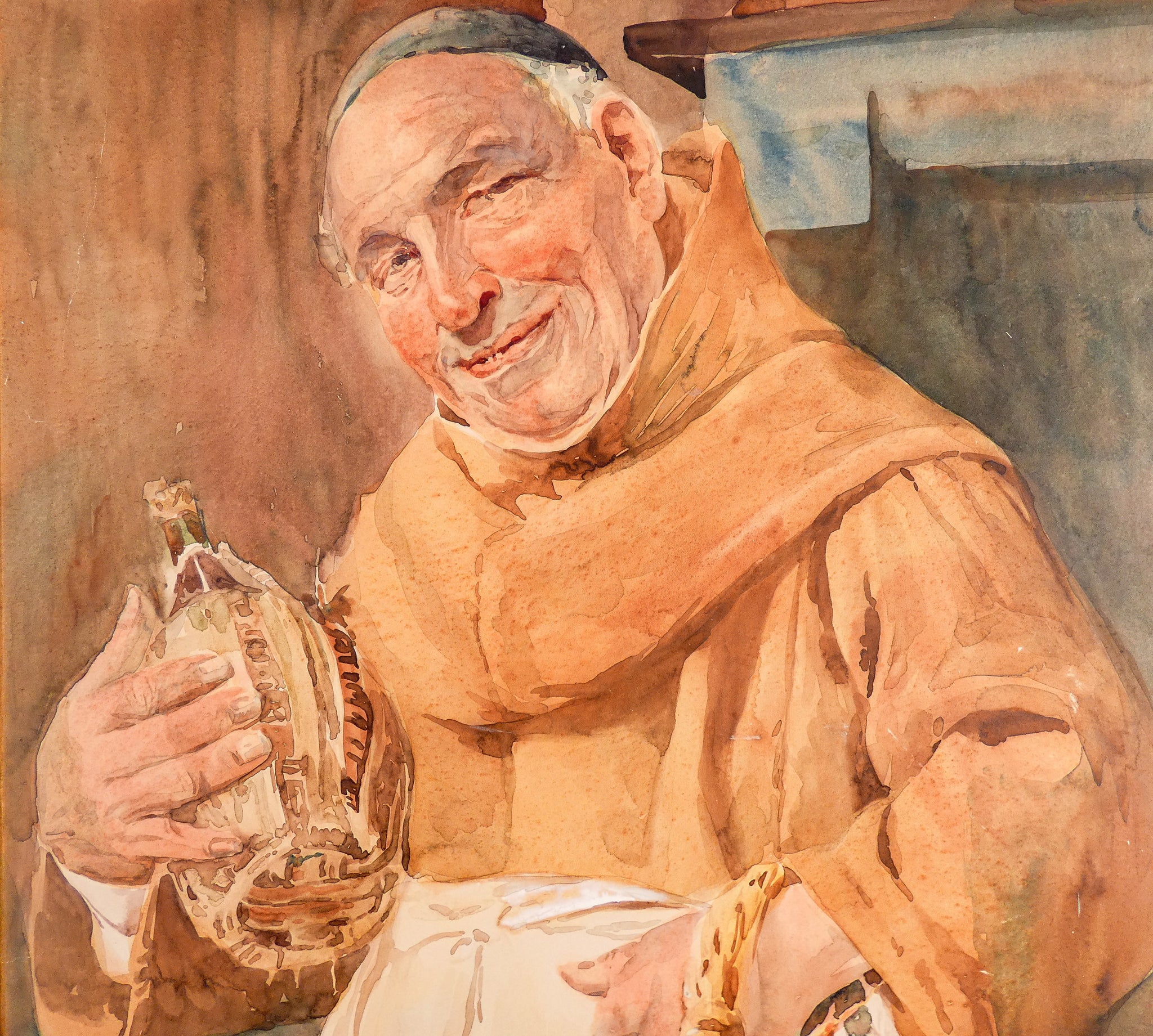 quadro pompeo massani frate cuciniere dipinto acquerello epoca 1800 firenze