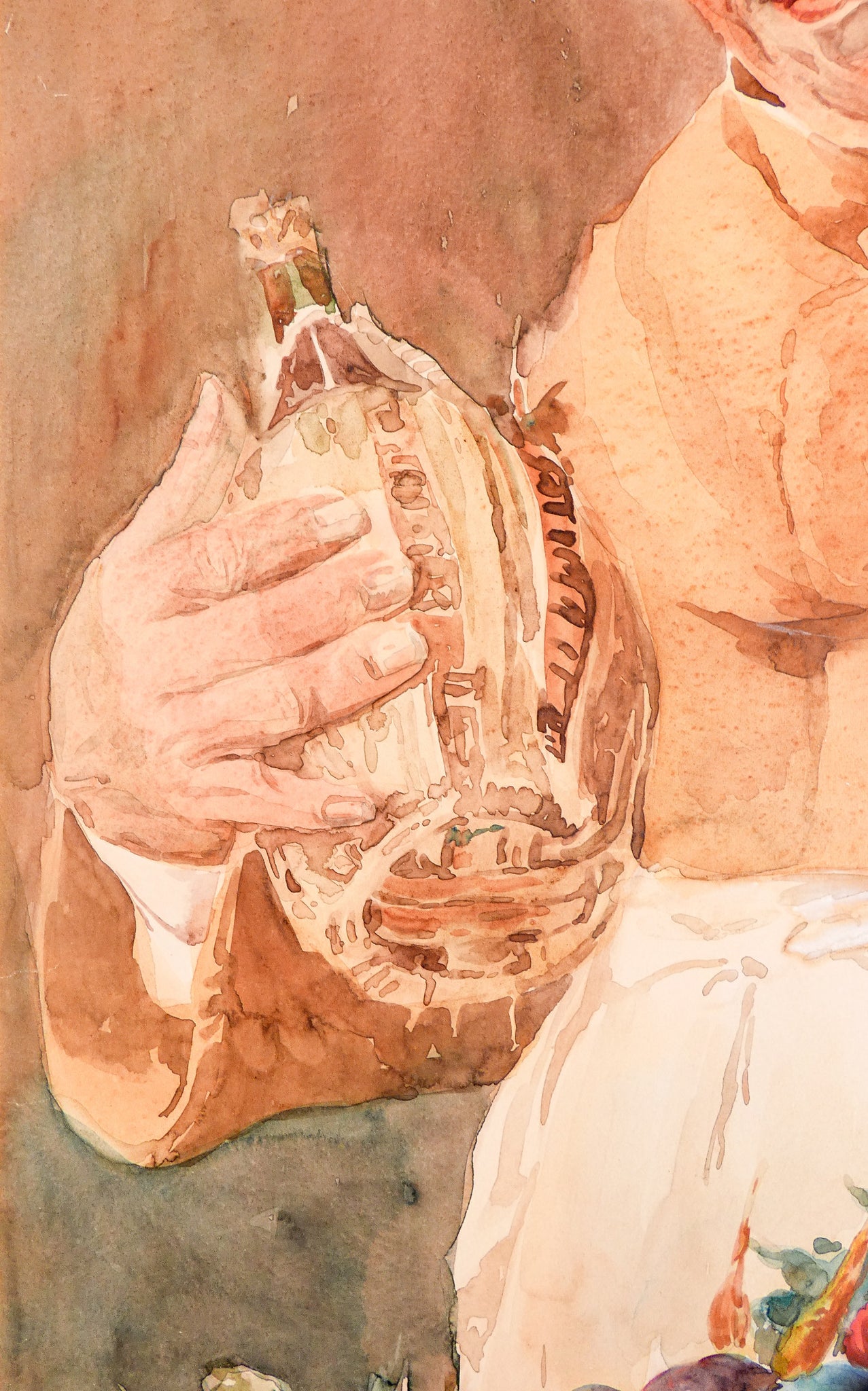 quadro pompeo massani frate cuciniere dipinto acquerello epoca 1800 firenze