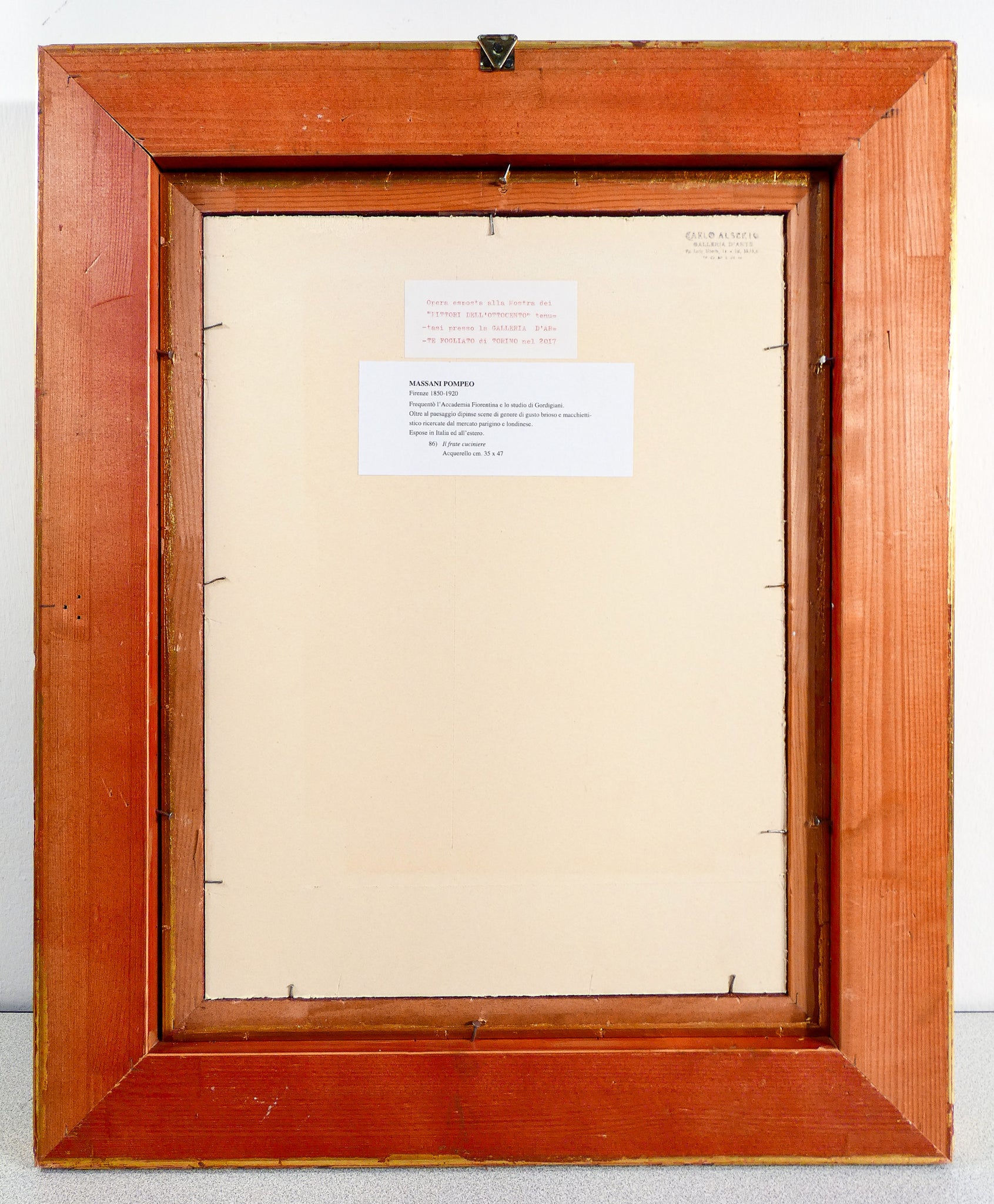 quadro pompeo massani frate cuciniere dipinto acquerello epoca 1800 firenze