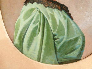 quadro ritratto giovane donna ragazza epoca 1800 dipinto olio cartoncino