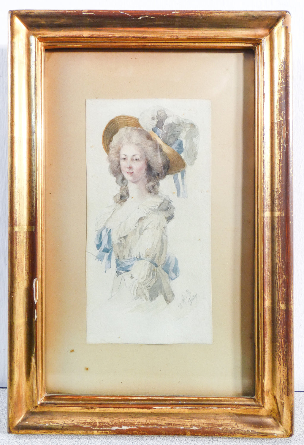 quadro ritratto principessa lamballe di luigi cantu 1891 dipinto acquerello