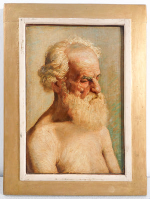 quadro ritratto uomo anziano epoca 1800 dipinto olio tela italia antico