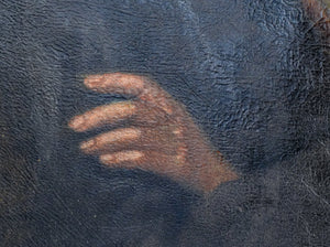 quadro ritratto uomo dipinto olio tela epoca 1800 cornice dorata antico