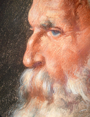 quadro ritratto uomo firmato dipinto pastello carta epoca 1912 cornice antico