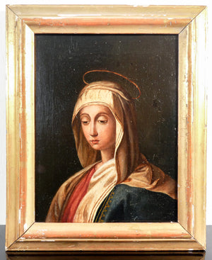 quadro santa maria vergine madonna volto epoca 1900 dipinto olio tela