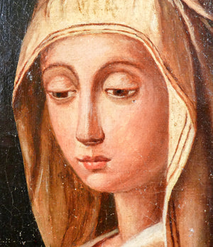 quadro santa maria vergine madonna volto epoca 1900 dipinto olio tela