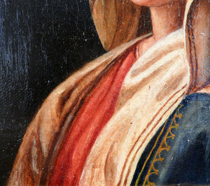 quadro santa maria vergine madonna volto epoca 1900 dipinto olio tela