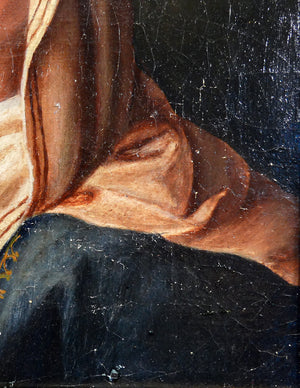 quadro santa maria vergine madonna volto epoca 1900 dipinto olio tela