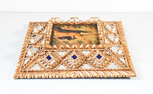 quadro santa rosa da lima cuzco peru 1700 dipinto olio tela cornice barocco