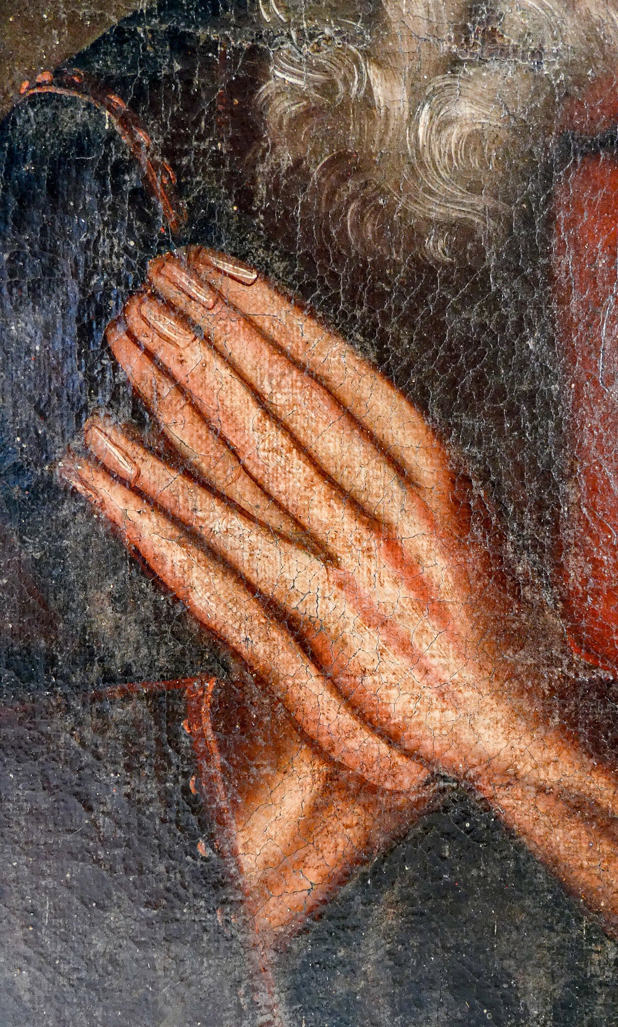 quadro santo epoca 1600 monaco abate ritratto volto dipinto olio tela antico