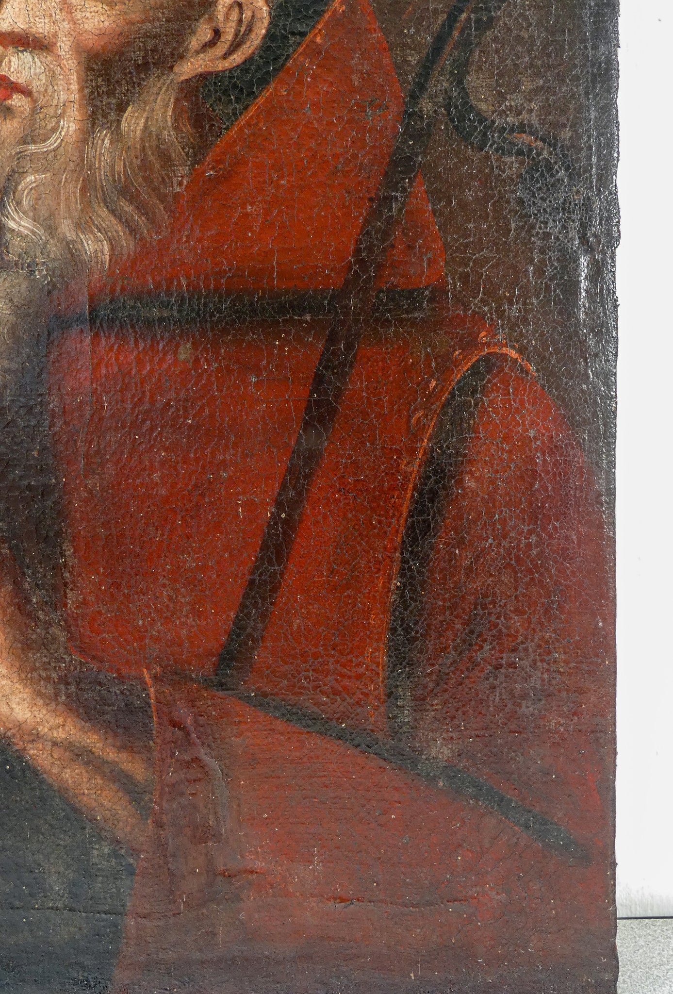 quadro santo epoca 1600 monaco abate ritratto volto dipinto olio tela antico