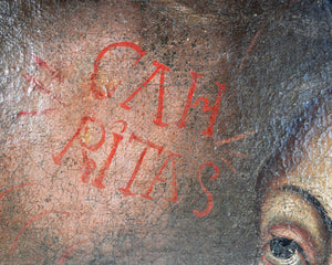 quadro santo epoca 1600 monaco abate ritratto volto dipinto olio tela antico