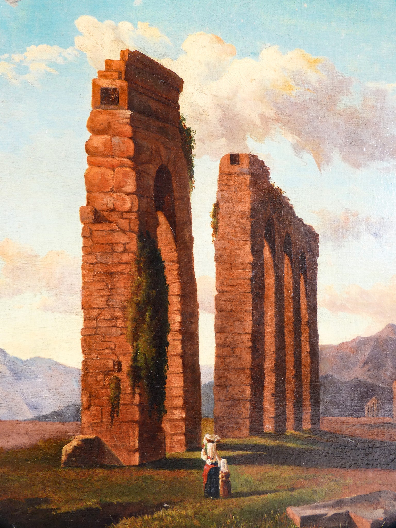 quadro sebastiano panunzi epoca 1800 rovine romane roma dipinto olio tela