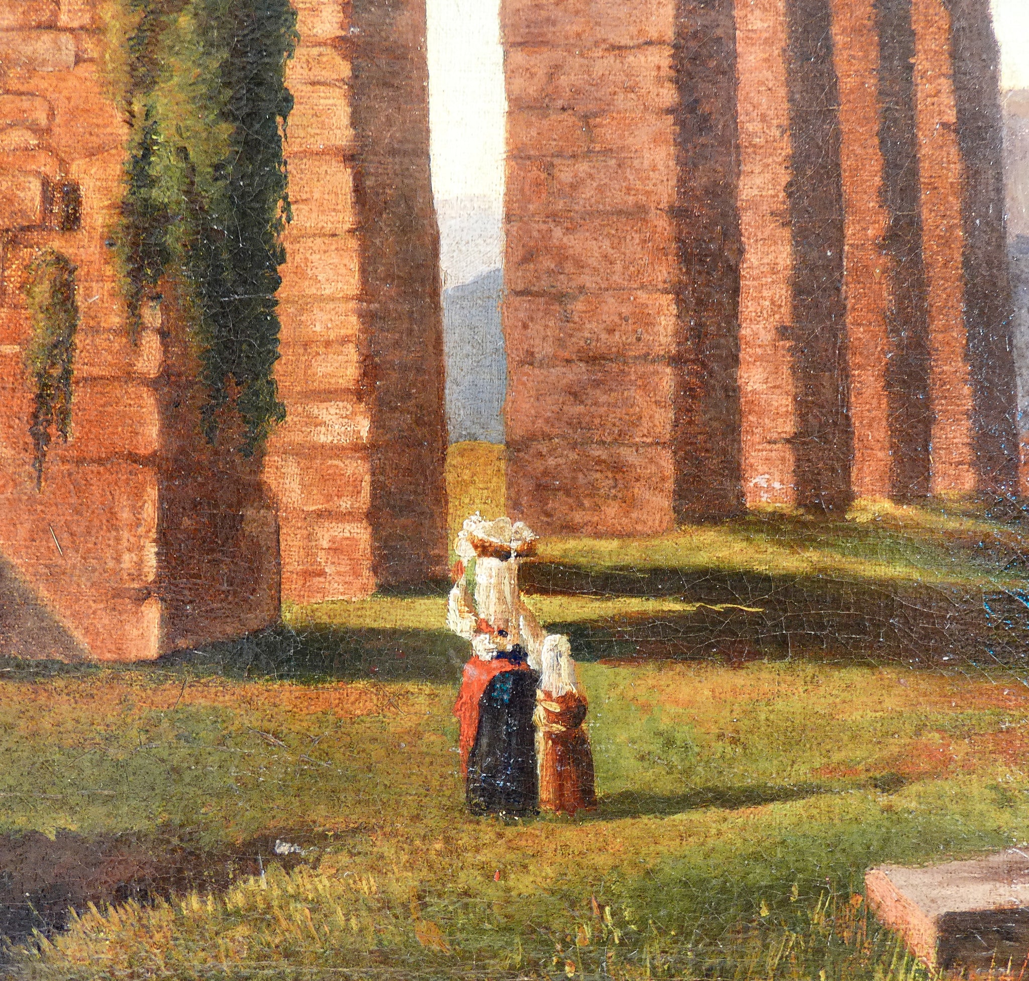 quadro sebastiano panunzi epoca 1800 rovine romane roma dipinto olio tela
