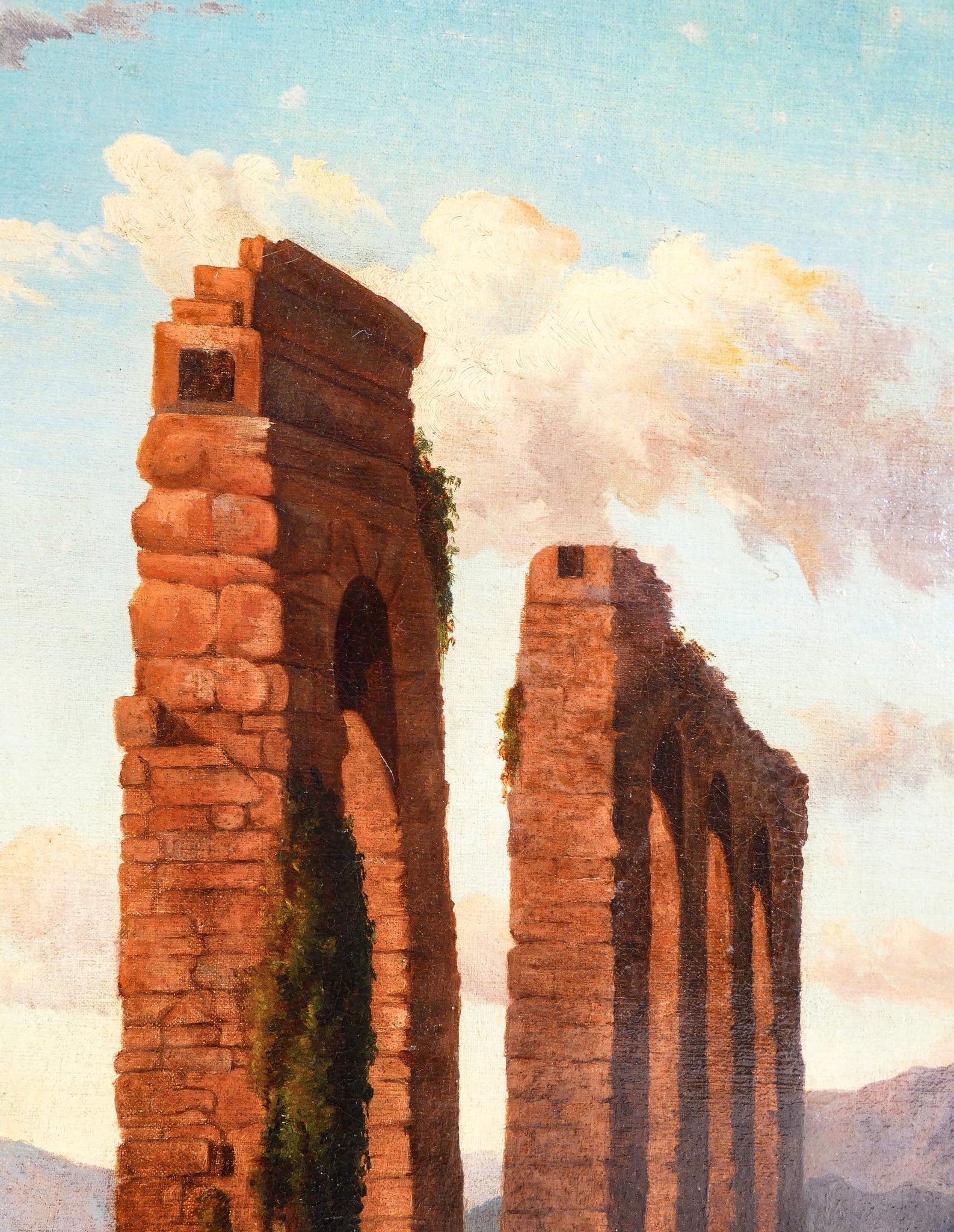 quadro sebastiano panunzi epoca 1800 rovine romane roma dipinto olio tela