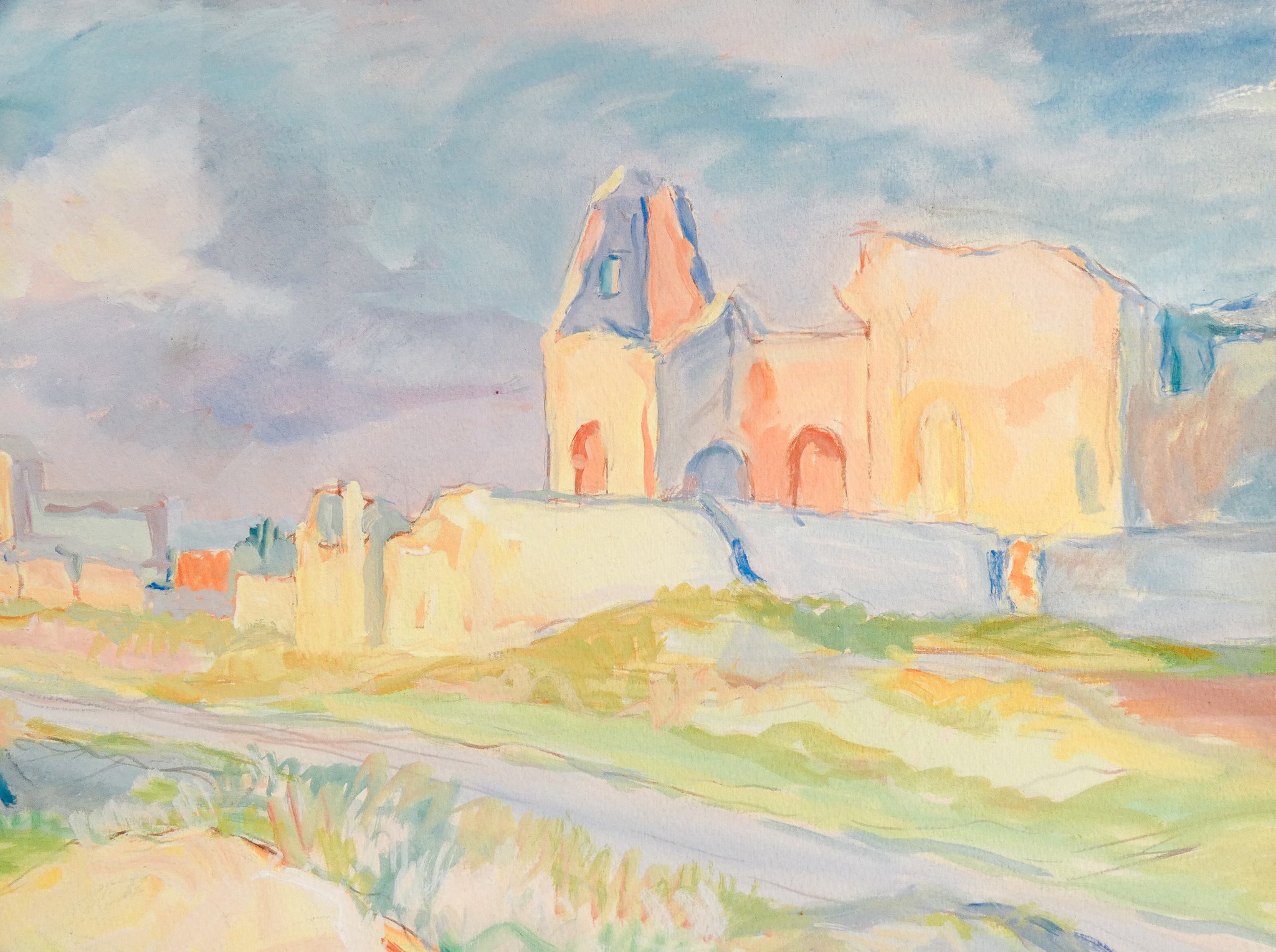 quadro tomba quintili appia antica roma firmato pino stampini dipinto tempera