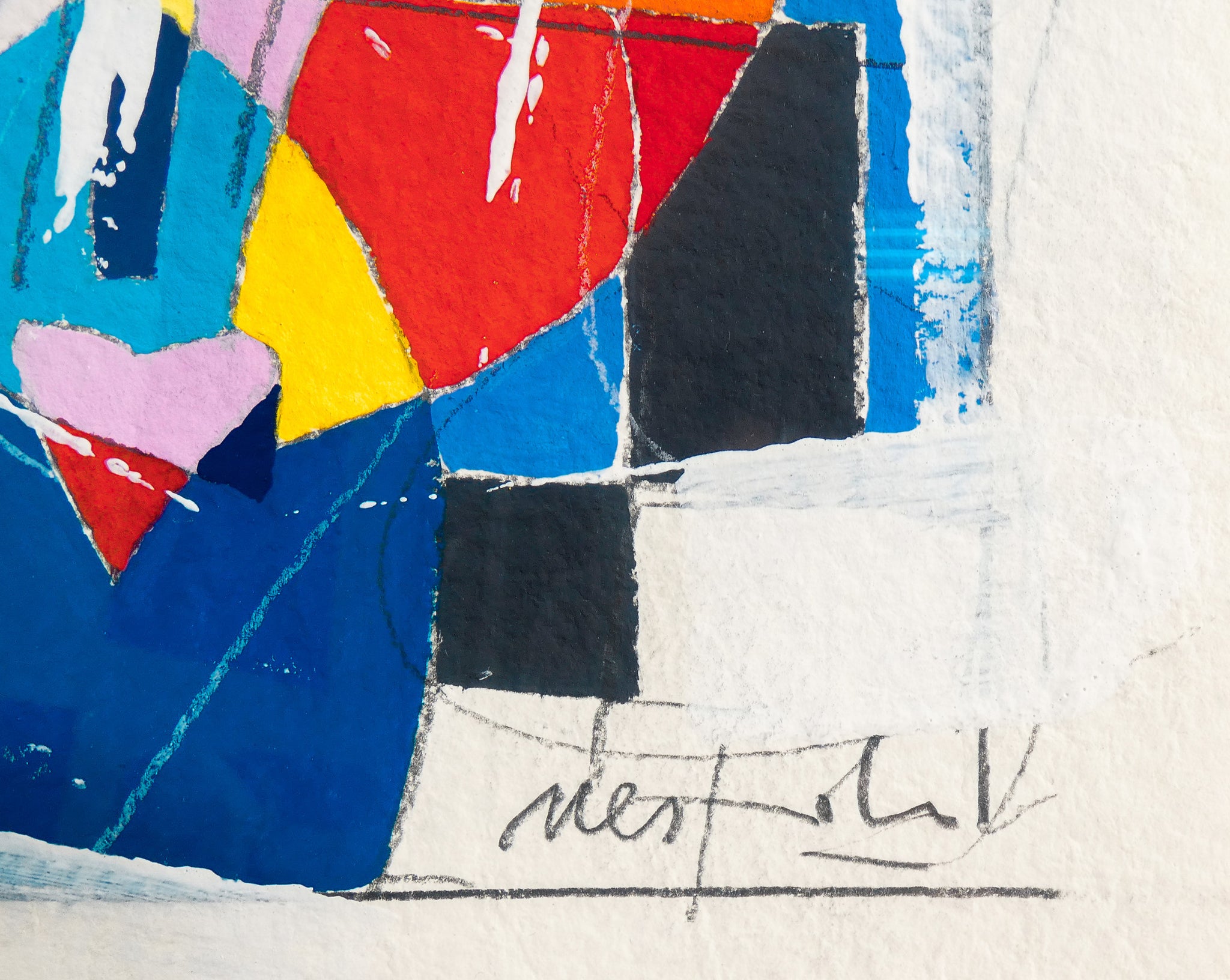 quadro ugo nespolo dipinto disegno tempera carta torino ritratto astratto