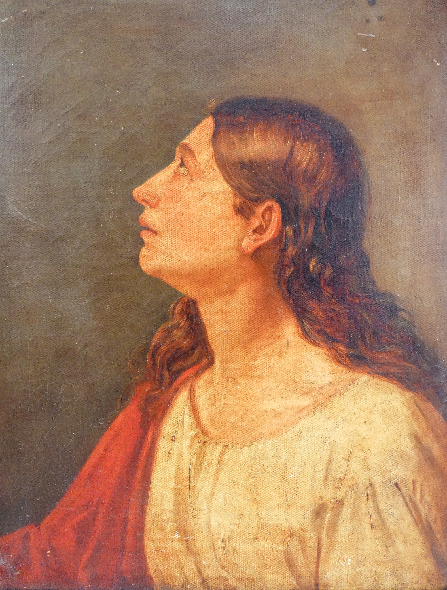 ritratto santa maria maddalena quadro epoca 1800 dipinto olio tela antico