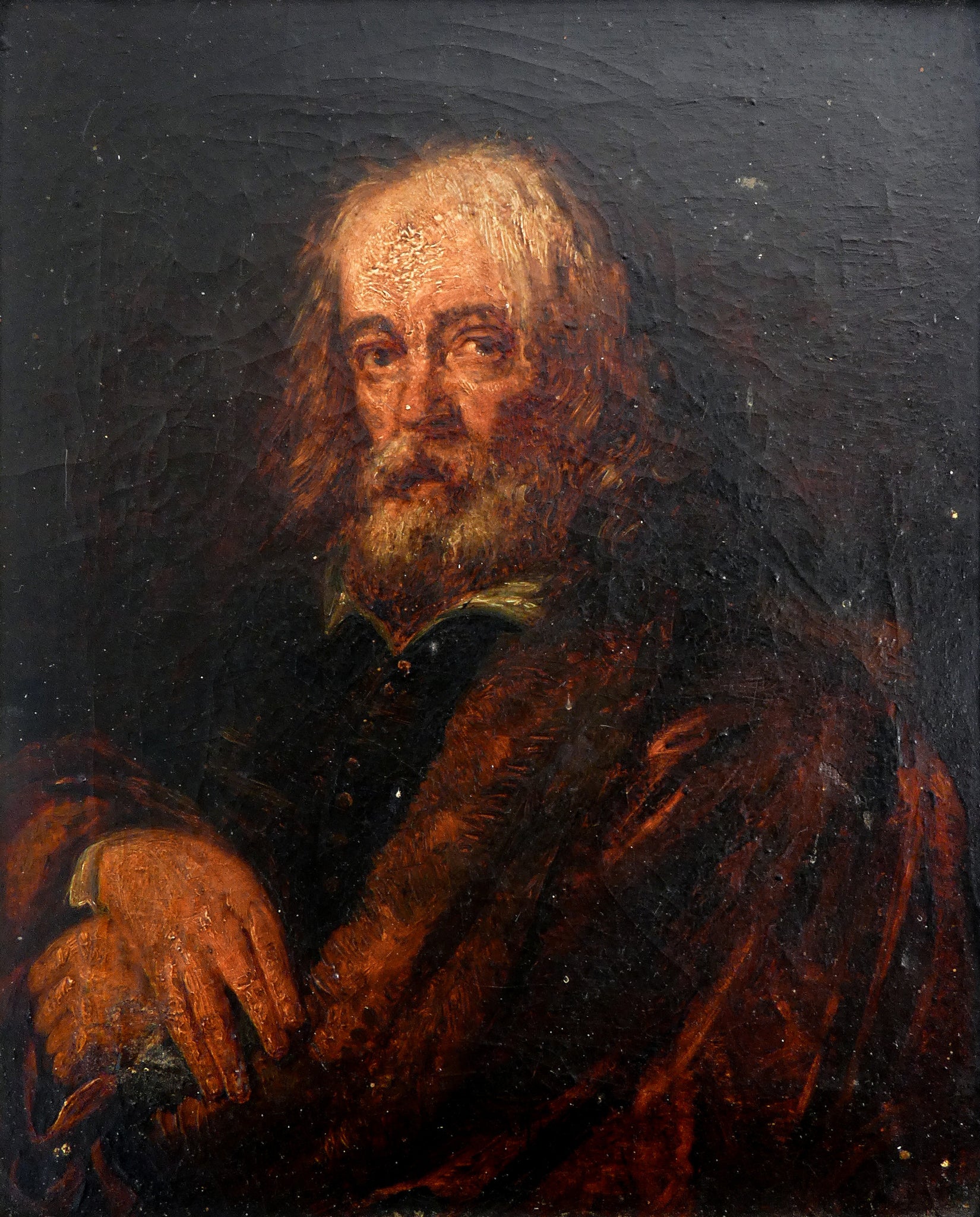 ritratto uomo anziano quadro epoca 1800 dipinto olio tela italia antico