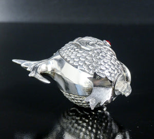saliera pepiera argento 800 scultura pesce spagna sale e pepe epoca 1900