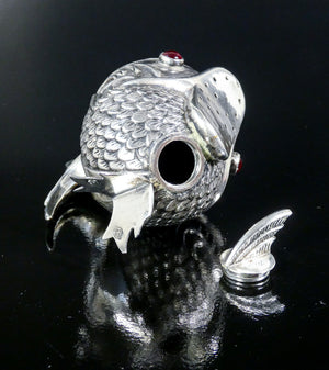 saliera pepiera argento 800 scultura pesce spagna sale e pepe epoca 1900