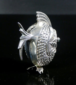 saliera pepiera argento 800 scultura pesce spagna sale e pepe epoca 1900