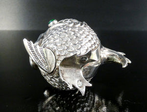 saliera pepiera argento 800 scultura pesce spagna sale e pepe epoca 1900