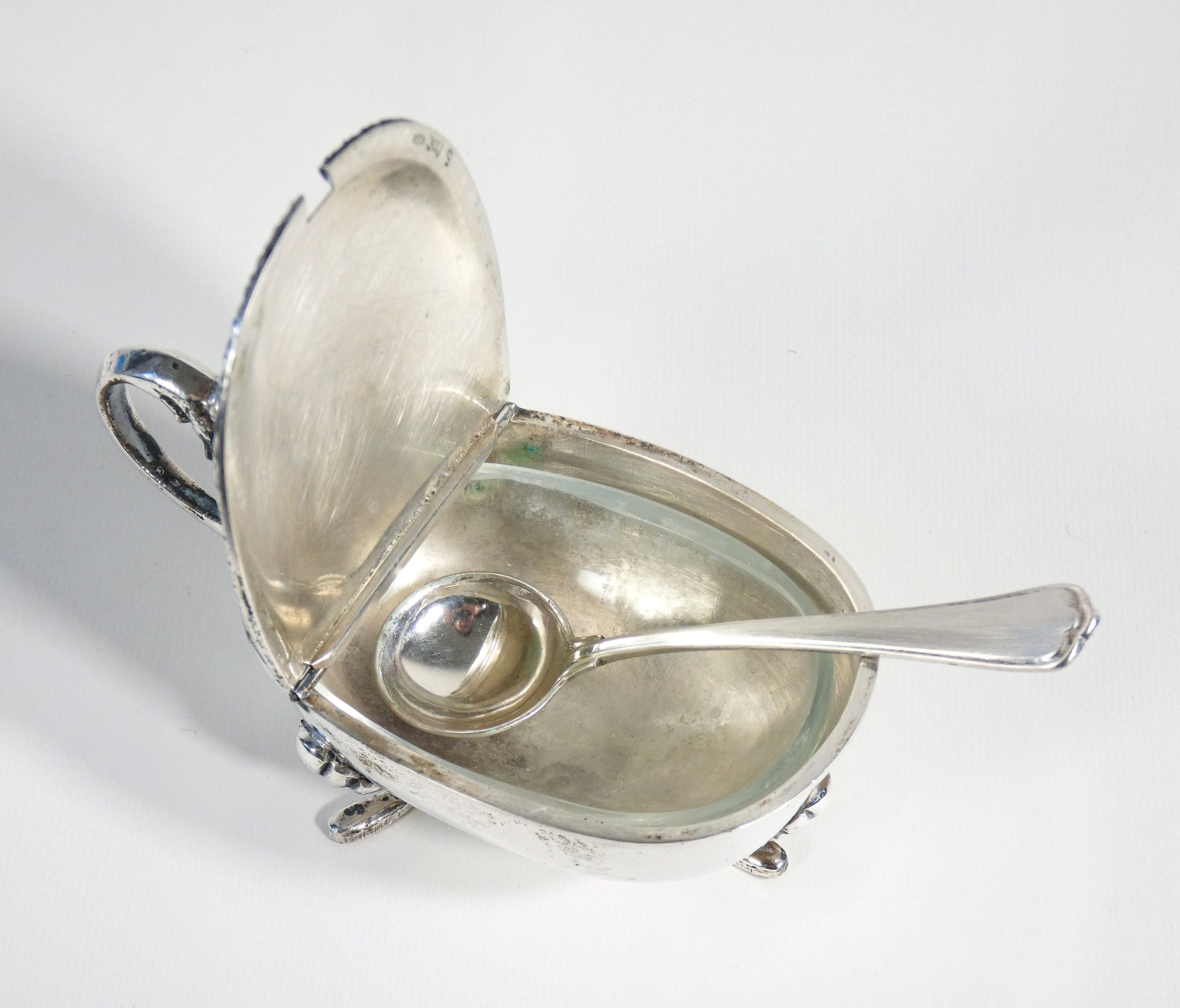 saliera pepiera da tavola argento 800 sale e pepe cucchiaini design italia