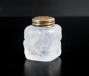 saliera pepiera stile lalique formose vetro bassorilevo pesci carpe koi