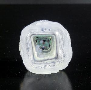 saliera pepiera stile lalique formose vetro bassorilevo pesci carpe koi