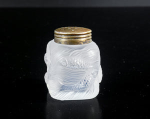 saliera pepiera stile lalique formose vetro bassorilevo pesci carpe koi