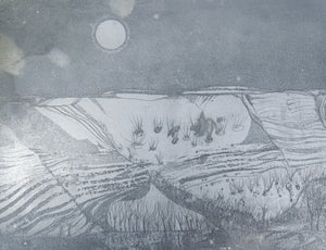 scatola lastra litografica tino aime 1973 grafica notturno sulla langa torino