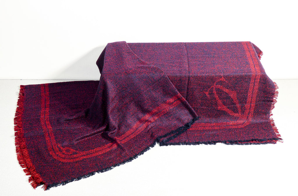 scialle cartier pura seta silk foulard stola originale grande paris scotland