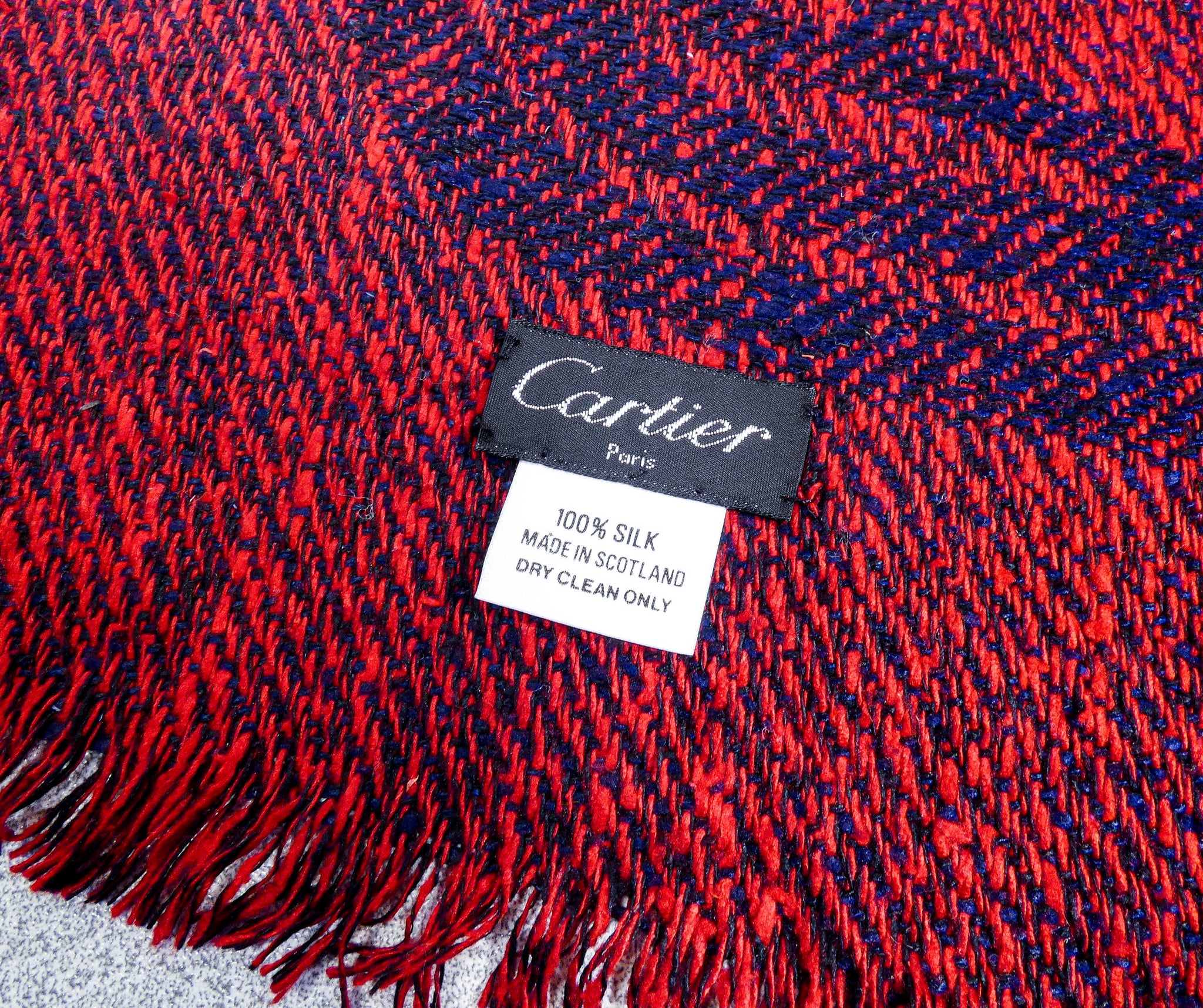 scialle cartier pura seta silk foulard stola originale grande paris scotland