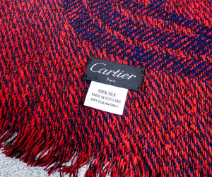 scialle cartier pura seta silk foulard stola originale grande paris scotland
