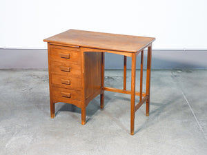 scrivania dattilografo scrittoio legno rovere cassetti art deco epoca 1900