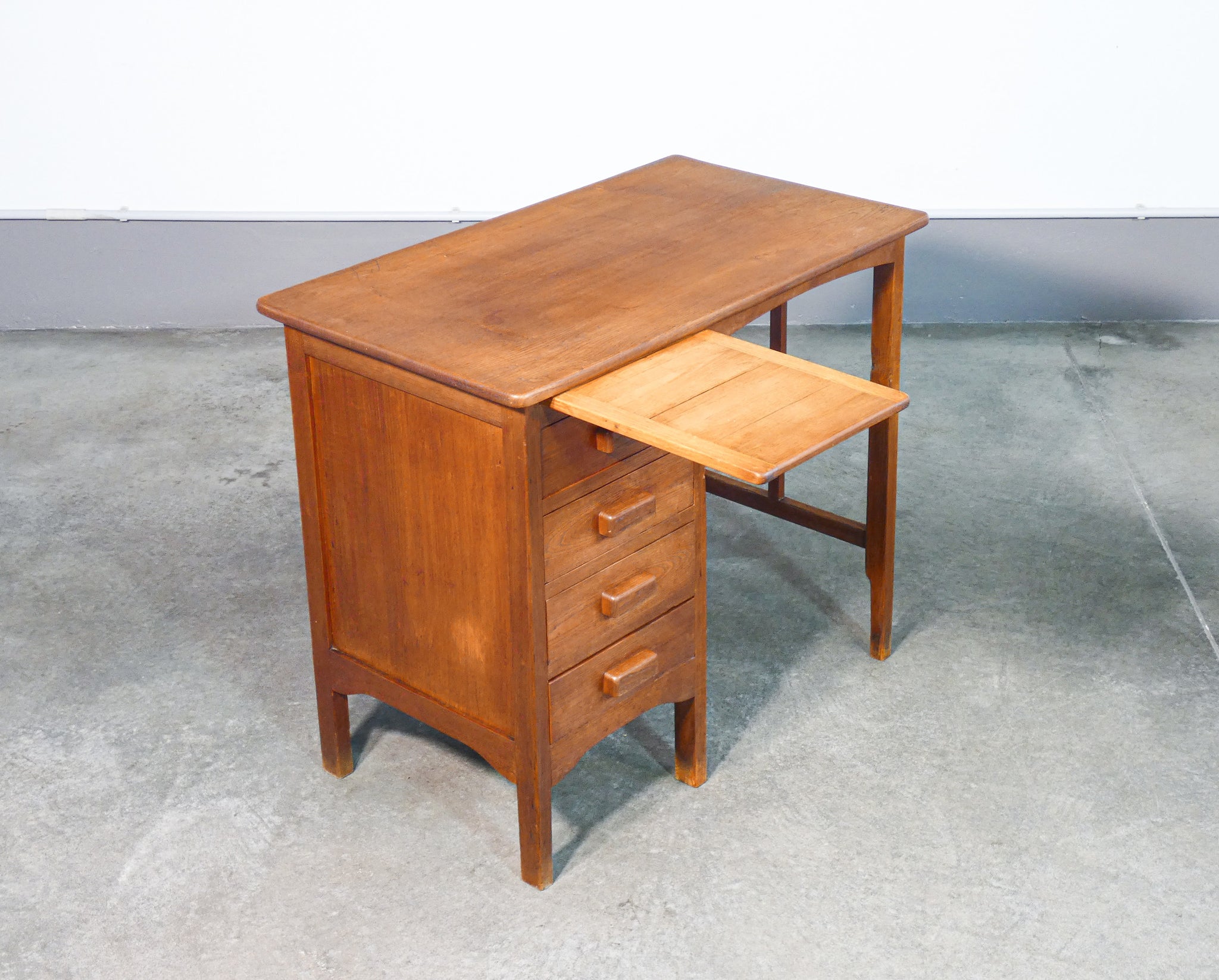 scrivania dattilografo scrittoio legno rovere cassetti art deco epoca 1900