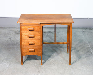 scrivania dattilografo scrittoio legno rovere cassetti art deco epoca 1900