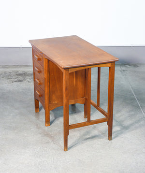 scrivania dattilografo scrittoio legno rovere cassetti art deco epoca 1900