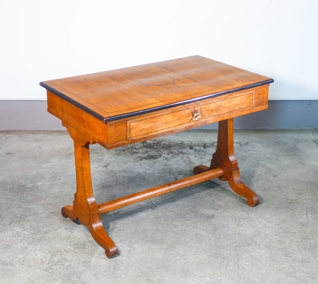 scrivania scrittoio carlo x legno ciliegio radica cassetto epoca 1800 antica