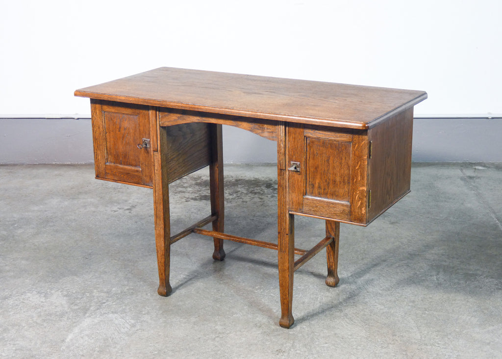 scrivania scrittoio legno massello rovere archivio epoca art deco 1900