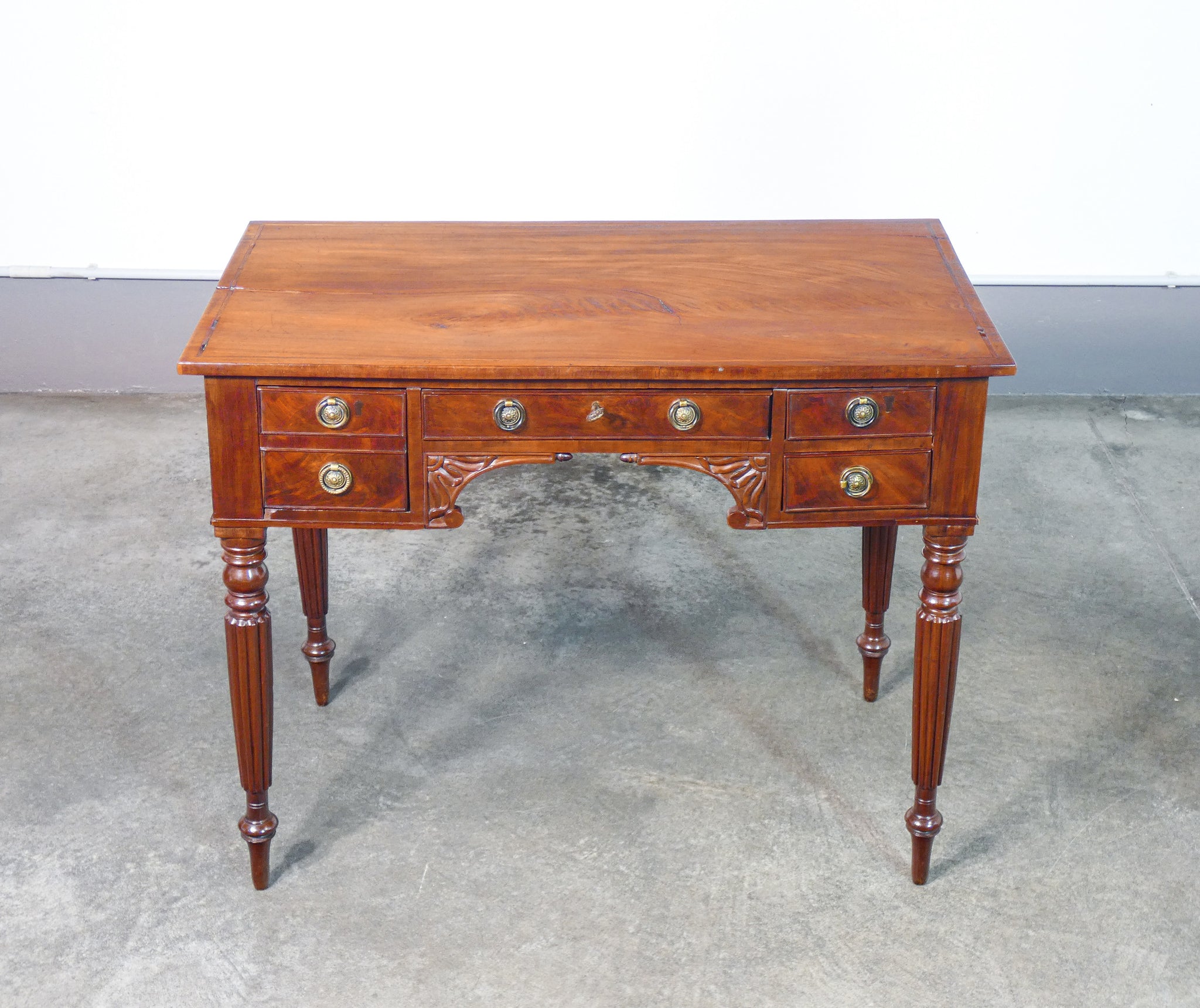 scrivania scrittoio vittoriano legno epoca 1800 inghilterra cassetti antica