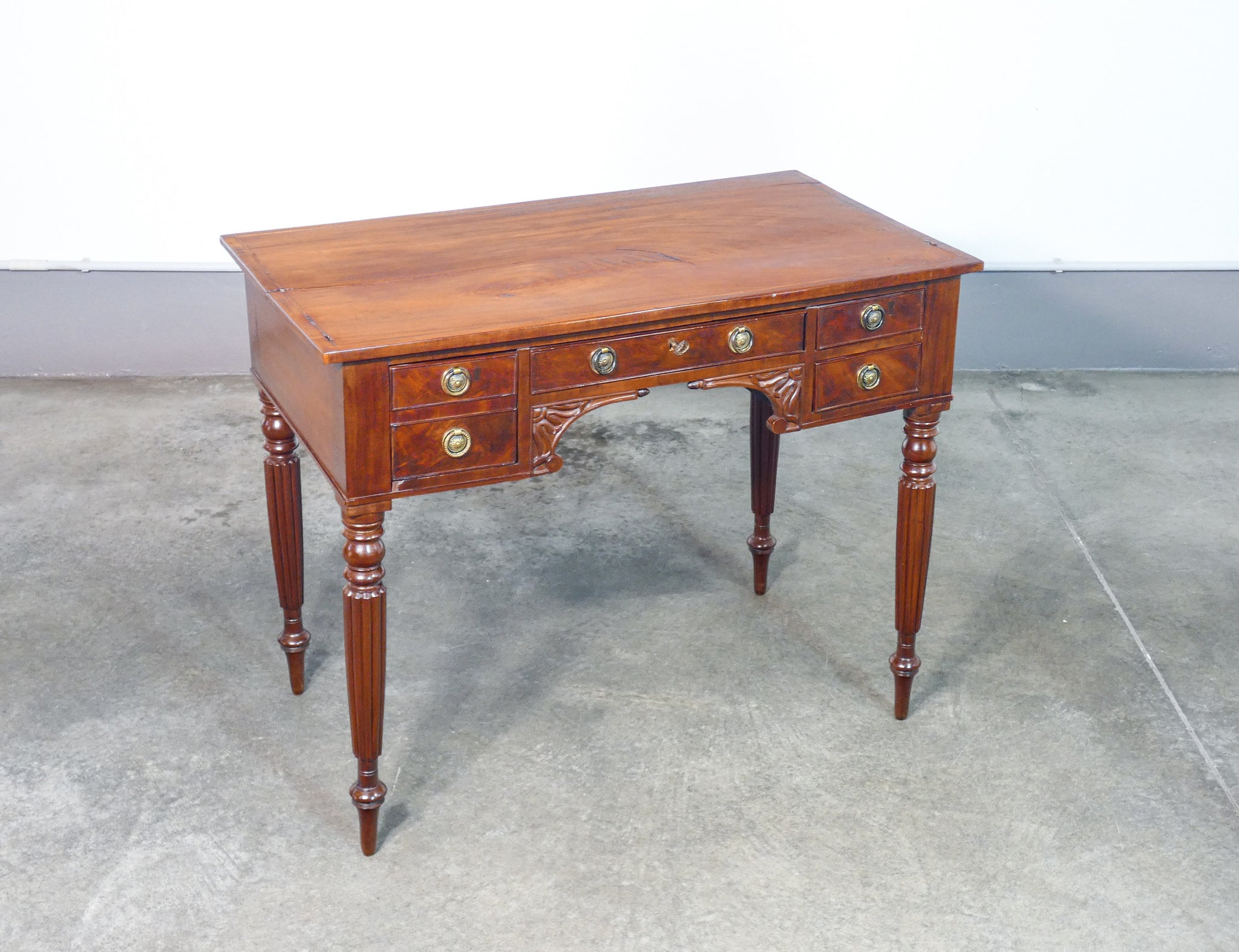 scrivania scrittoio vittoriano legno epoca 1800 inghilterra cassetti antica
