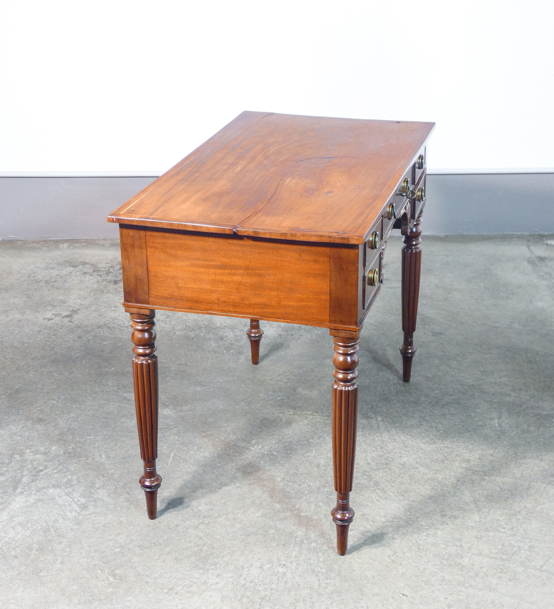 scrivania scrittoio vittoriano legno epoca 1800 inghilterra cassetti antica