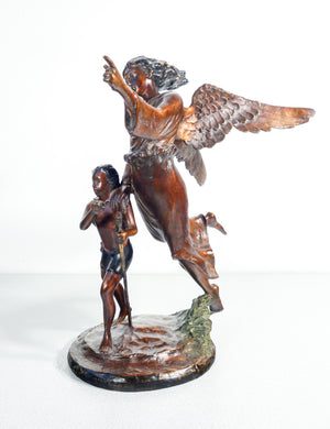 scultura alessandro romano angelo tobia pellegrino bambino statua bronzo