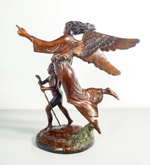 scultura alessandro romano angelo tobia pellegrino bambino statua bronzo