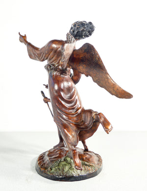 scultura alessandro romano angelo tobia pellegrino bambino statua bronzo